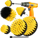 6pcs Drill Brush Attachment Set, 5pcs Scrubber Brushes with 1pcs Extend Long Attachment, Drill Scrub Brush for Cleaning Shower, Tub, Bathroom (6pcs)