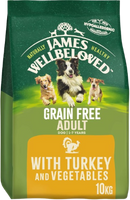 James Wellbeloved Adult Grain-Free Turkey & Vegetables 10 kg Bag, Hypoallergenic Dry Dog Food