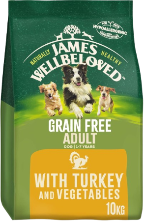 James Wellbeloved Adult Grain-Free Turkey & Vegetables 10 kg Bag, Hypoallergenic Dry Dog Food