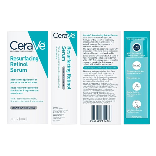 CeraVe Resurfacing Retinol Serum with Ceramides and Niacinamide for Blemish-Prone Skin