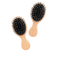 Mini Boar Bristle Hair Brush  Pocket Travel Paddle Brush for All Hair Types