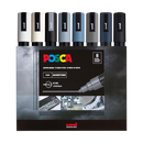Posca Medium Paint Markers Set – 8 Mono Tone Colors (5M Tip)