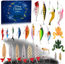 Advent Calendar Fishing Christmas Countdown - 24 Days Fishing Lures Set for Fisher Adult Men Teen Boys - 2025 Xmas Surprise Gift