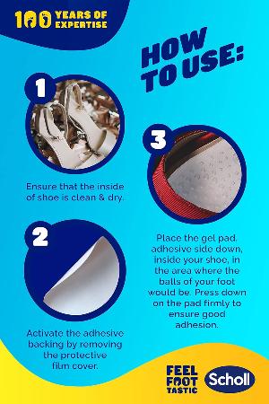Scholl Party Feet Ball of Foot Gel Cushions with GelActiv technology, Non-slip, Help prevent foot pain - Suitable most shoes including high heels and stilettos. Universal size, 1 pair of cushions