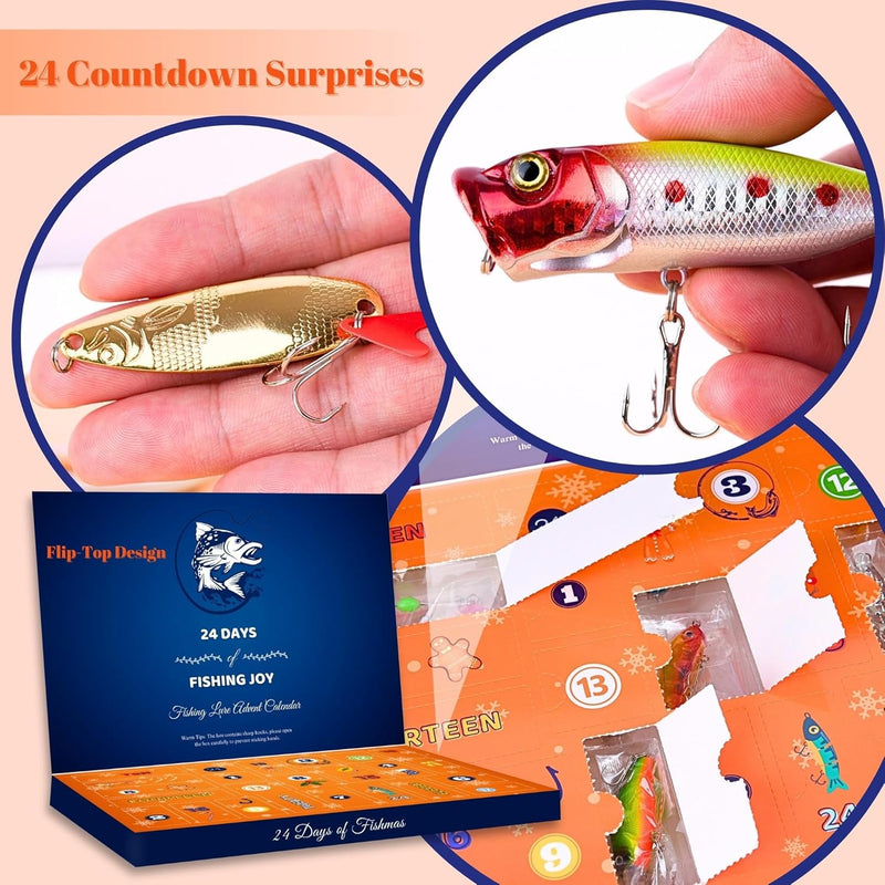Fishing Advent Calendar – 24 Days Lure Set Christmas Countdown Gift