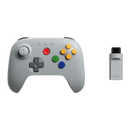 8BitDo 64 2.4G Wireless Controller for Original N64 Console, Analogue 3D, and Windows (Grey)