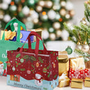 8 Pack Christmas Reusable Grocery Bag,Tote Bag with Handle, Gift Present Bag, Shopping Bag for Holiday Xmas Event Party
