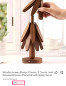 Tree Coasters, Wooden Trivets for Hot Dishes - Set of 3 for Easy Storage - Suited for Hots/Pans/Bowl/Teapot/Hot Holders - Multifunctional Ornaments