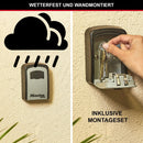 MASTER LOCK Key Safe Wall Mounted, Medium 85 x 119 x 36 mm, Outdoor, Mounting Kit, for Home Office Industries Vehicles, Black & Silver