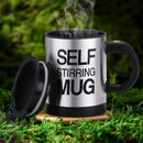 AEX Self Stirring Mug | Coffee Tea Mug | Electric Stainless Steel Automatic Mixing Spinning Cup with Lid 450ml | Best Gift for Men Women Kids (Black)