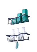 Adhesive Shower Caddy 5 Pack - Rustproof Stainless Steel Bathroom Organizer