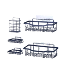 Adhesive Shower Caddy 5 Pack - Rustproof Stainless Steel Bathroom Organizer