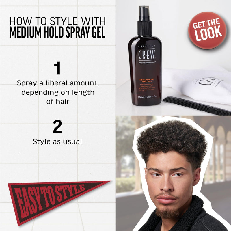 American Crew Spray Gel Medium Hold For Men 249.9ml 8.45oz