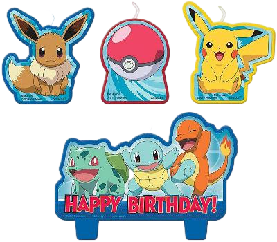 Amscan Pokemon Birthday Character Candle Set - 4 pcs,