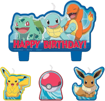 Amscan Pokemon Birthday Character Candle Set - 4 pcs,
