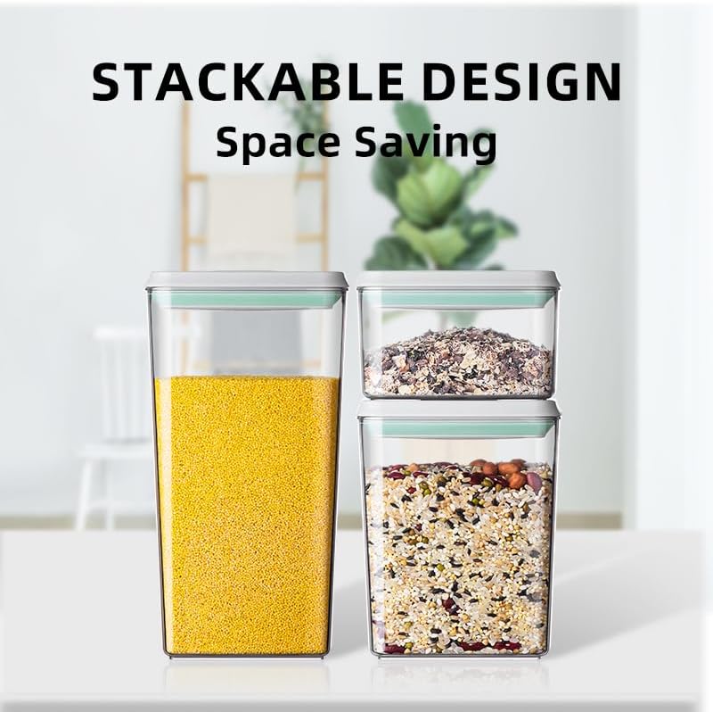 Ankou 3-Piece Airtight Food Storage Container Set – One-Touch Stackable Kitchen Organizers
