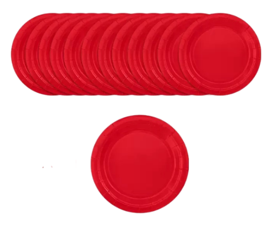 Apple Red Big Party Pack Paper Plates, 50 Ct