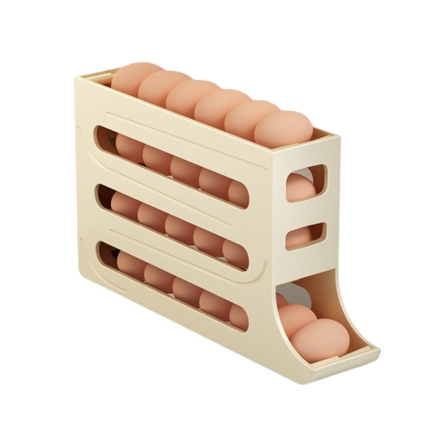 Automatic Rotating Refrigerator Egg Storage Box, Large Capacity Space Saving