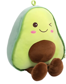 Avocado Stuffed Animal Snuggly Plushies Fruit Soft Plush Toy Hugging Pillow,Cute Cartoon Plush Avocado Kawaii Food Shaped Fruit Pillow Gifts for Birthday,Valentine's Day,Christmas 2 pack