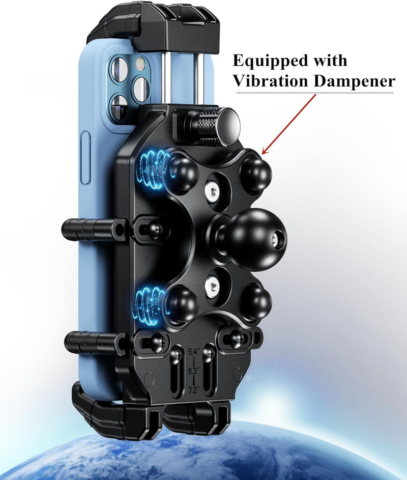 BRCOVAN Motorcycle Phone Holder with Vibration Dampener – Secure Your Ride