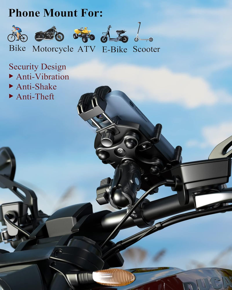 BRCOVAN Motorcycle Phone Holder with Vibration Dampener – Secure Your Ride