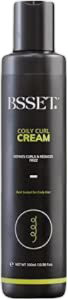 BSSET Coily Curl Cream Defines Curls Reduces Frizz -For Type 4 Coily Hair, 300ml