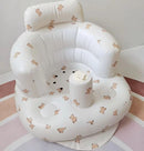 Baby Inflatable Seat, Bear Pattern Built-in Inflatable Baby Seat, Baby Support Seat, Baby Shower Chair, Summer Toddler Chair for Sitting Up, Baby Bath Seat for 0-5 Years Old Kids