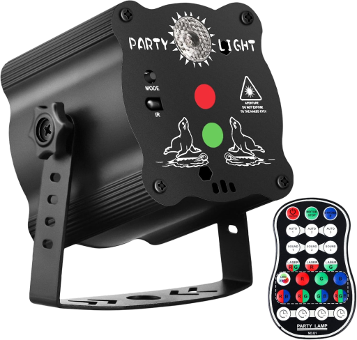 Battery-Powered DJ Disco Stage Lights – Laser & Strobe Projector for Parties and Events