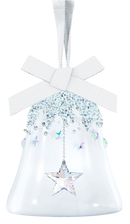 Bell & Star Holiday Ornament, Small, Clear Crystals