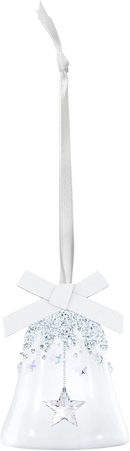 Bell & Star Holiday Ornament, Small, Clear Crystals