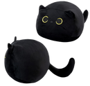 Black Cat Plush Toy Pillow, Soft Kawaii Kitten Stuffed Animal Cushion