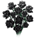 Black Roses Bouquet Building Set – Gothic Botanical Blocks for Decor & Gifting