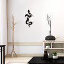 Black Snake and Crescent Moon Mirror Wall Decor Boho Hanging Mirrors Snake Decorative Wall Art for Living Room Home Bathroom Bedroom Hallway (Silver)