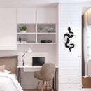 Black Snake and Crescent Moon Mirror Wall Decor Boho Hanging Mirrors Snake Decorative Wall Art for Living Room Home Bathroom Bedroom Hallway (Silver)