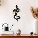 Black Snake and Crescent Moon Mirror Wall Decor Boho Hanging Mirrors Snake Decorative Wall Art for Living Room Home Bathroom Bedroom Hallway (Silver)