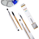 MEEDEN Watercolor Brushes Professional - 4 Pack Synthetic Squirrel Hair Artist Paint Brushes Set with Beech Wood Handle Great for Artists Hobbyists