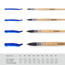 MEEDEN Watercolor Brushes Professional - 4 Pack Synthetic Squirrel Hair Artist Paint Brushes Set with Beech Wood Handle Great for Artists Hobbyists