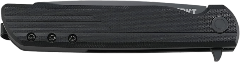 LCK + Folding Pocket Knife - Folder with Liner Lock, Black Plain Edge Sheepsfoot Blade, Reinforced Nylon Handle with Pocket Clip