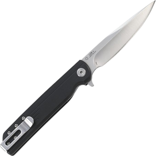 LCK + Folding Pocket Knife: Folder with Liner Lock, Drop Point Plain Edge Blade, Reinforced Nylon Handle with Pocket Clip