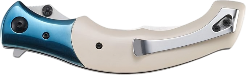 Ritual Assisted Pocket Knife: Everyday Carry Utility Folder, Sandvik Steel Recurve Blade with Satin Finish, Liner Lock, Flipper Open, Ivory Resin Infused Fiber Handles