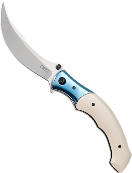 Ritual Assisted Pocket Knife: Everyday Carry Utility Folder, Sandvik Steel Recurve Blade with Satin Finish, Liner Lock, Flipper Open, Ivory Resin Infused Fiber Handles