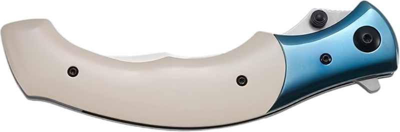 Ritual Assisted Pocket Knife: Everyday Carry Utility Folder, Sandvik Steel Recurve Blade with Satin Finish, Liner Lock, Flipper Open, Ivory Resin Infused Fiber Handles