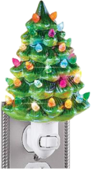 Ceramic Christmas Tree Night Light - 6"H, Nostalgic, Decorative Bathroom Decoration, Green