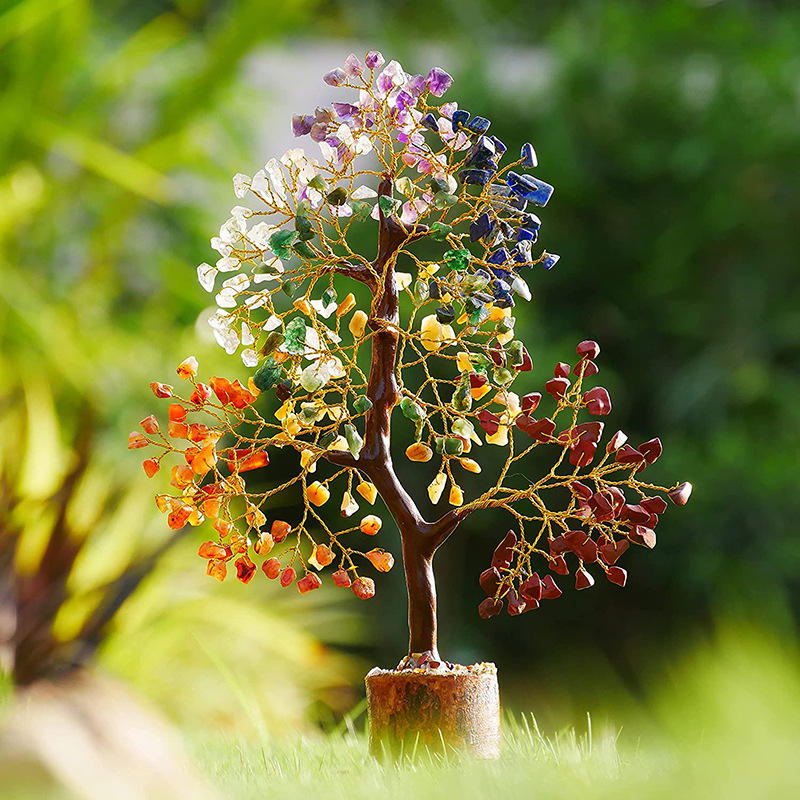 Chakra Tree of Life Crystal Tree with Healing Stones Positive Energy Home Office Decor Spiritual Gift for Women