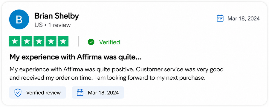 Trustpilot review screenshot 1