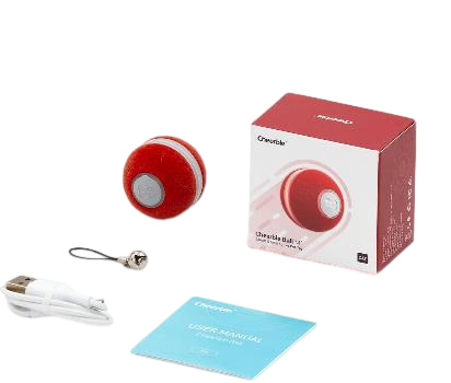 Cheerble Interactive Cat Ball Toy, Automatic Moving Ball Puzzle (Red)