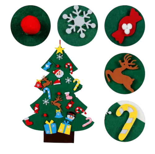 Christmas Tree Set With Ornaments For Kids - Door And Wall Hanging Decorations