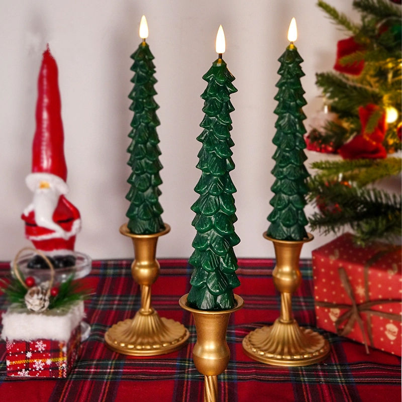 Christmas Tree Taper Candles with Remote – 4 Pack