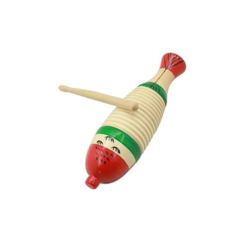 Christmas Wooden Fish Guiro Instrument with Rhythm Sticks – Set of 4