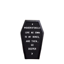 Coffin Letter Board Black With Spooky Emojis and Other Emojis and Wooden Stand - Gothic Halloween Decor Spooky Gifts Decorations